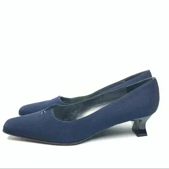 Stuart weitzman womens heels size 9.5 C navy blue 90s vintage career - Picture 4 of 12